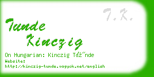 tunde kinczig business card